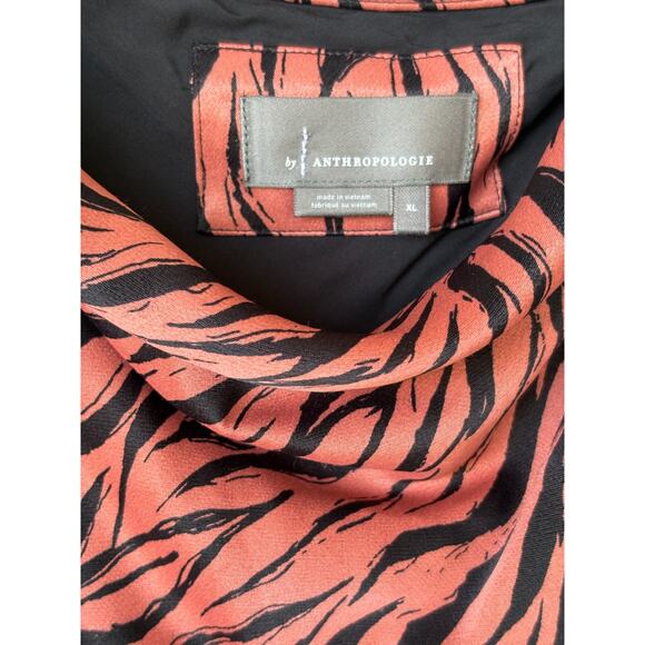 ANTHROPOLOGIE Elyse Midi Dress Tiger Stripe XL Animal Print Safari Vintage Edge - Picture 7 of 13